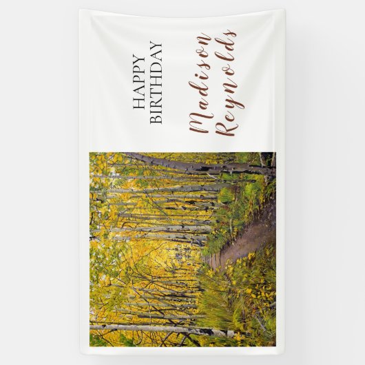 Aspen Bomen in het Bos Banner (Verticaal)