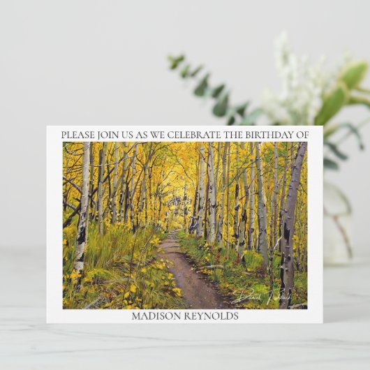 Aspen bomen in het bos Verjaardag (Staand voorkant)