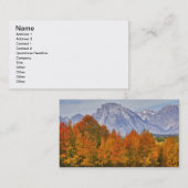 Aspen bomen met de Teton-bergketen Visitekaartje (Voorkant / Achterkant)