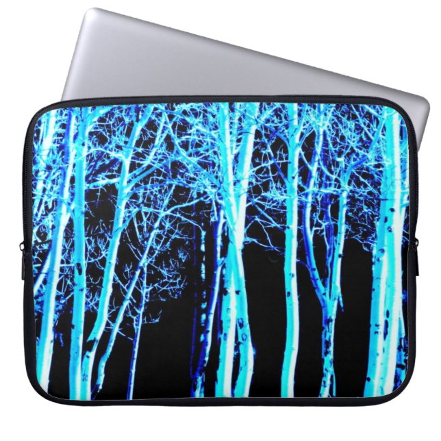 Aspen bomen 's nachts laptop sleeve (Voorkant)
