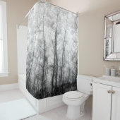 Aspen-bomen - zwart en wit douchegordijn (In situ)