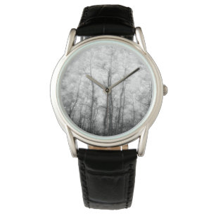 Aspen-bomen - zwart en wit horloge