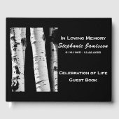 Aspen Bomen Zwart en Wit, Viering van het Leven Gastenboek (Voorkant)