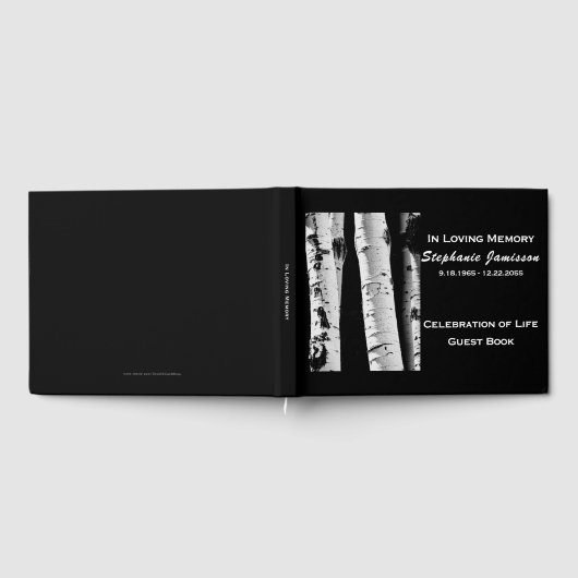 Aspen Bomen Zwart en Wit, Viering van het Leven Gastenboek (Volledig)