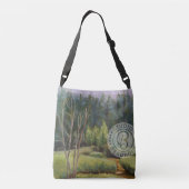 Aspen-boom in boreaal bos crossbody tas (Achterkant)