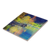 Aspen boom in herfst reflecterend in Grant Lake Tegeltje (Zijkant)