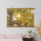 Aspen-boom met gele Herfst en zondst Hangend Wandkleed (Slaapkamer)