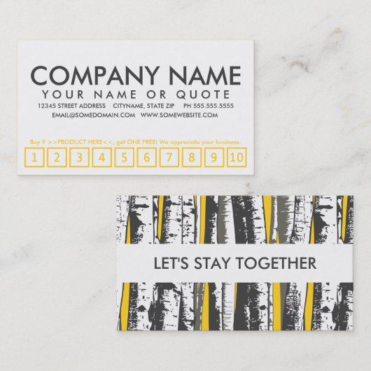 aspen - boompuntenkaart klantenkaartje (Voorkant / Achterkant)