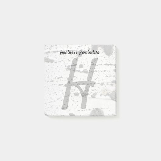 Aspen boomschors en Initiaal LetterMonogram Post-it® Notes (Voorkant)