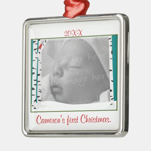 Aspen Bossen Persoonlijke fotoversiering Metalen Ornament (Links)