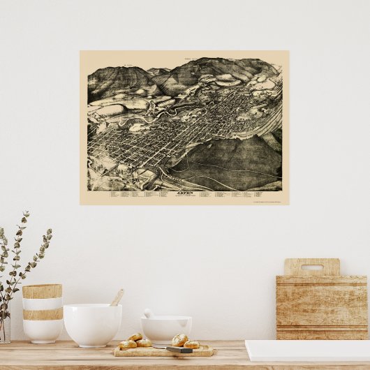 Aspen, CO Panorama - 1893 Poster (Keuken)