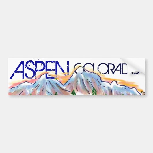 Aspen Colorado artistieke bergsticker Bumpersticker (Voorkant)