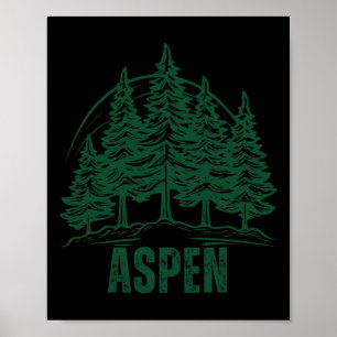 Aspen Colorado Bergen Ski Dennenboom Buiten Usa Poster