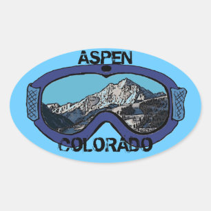 Aspen Colorado blauwe sneeuwbril stickers