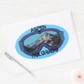 Aspen Colorado blauwe sneeuwbril stickers (Envelop)