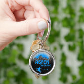Aspen Colorado blue ski art sleutelhanger (Hand)