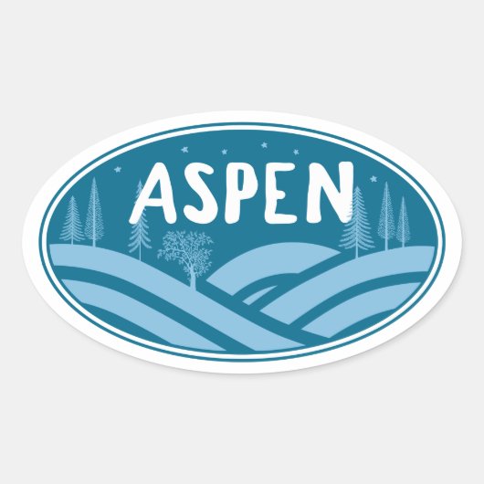 Aspen Colorado buitenshuis Ovale Sticker (Voorkant)