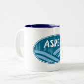 Aspen Colorado buitenshuis Tweekleurige Koffiemok (Voorkant links)