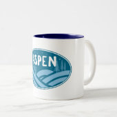 Aspen Colorado buitenshuis Tweekleurige Koffiemok (Voorkant rechts)