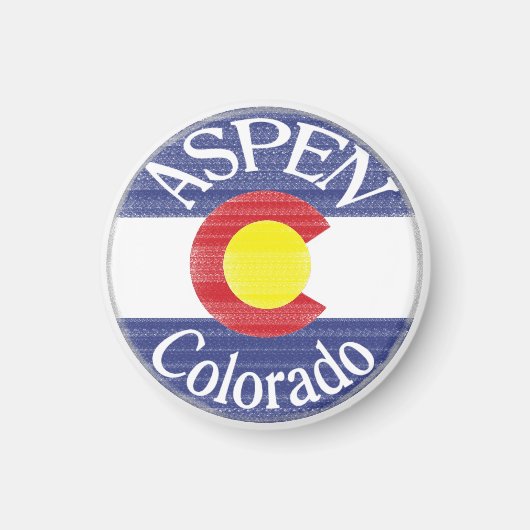 Aspen Colorado cirkel vlag magneet (Voorkant)