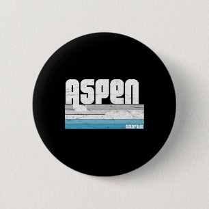 Aspen Colorado Co Berg Retro Vintage Skien Hoge Ronde Button 5,7 Cm