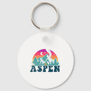Aspen Colorado Co Bergskisport Vintage 80s Aspe Sleutelhanger
