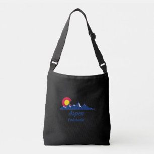 Aspen Colorado CO Flag 2021 Road Trip Ski Hiking Crossbody Tas