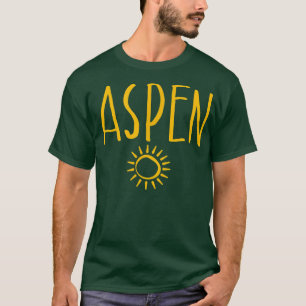 Aspen Colorado CO Sun Tekening Amber Print T-shirt