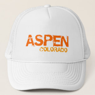 Aspen Colorado eenvoudig wit oranje pet