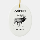 Aspen Colorado Elk Keramisch Ornament (Voorkant)
