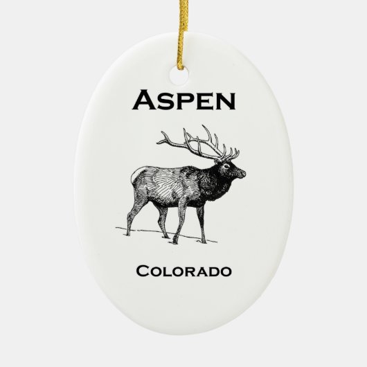 Aspen Colorado Elk Keramisch Ornament (Voorkant)