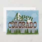 Aspen Colorado Fun Retro Snowy Mountains Briefkaart (Voorkant / Achterkant)