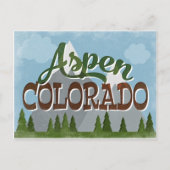Aspen Colorado Fun Retro Snowy Mountains Briefkaart (Voorkant)