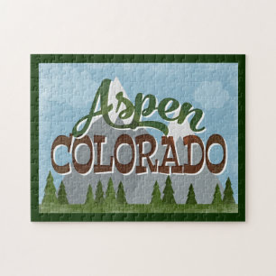 Aspen Colorado Fun Retro Snowy Mountains Legpuzzel