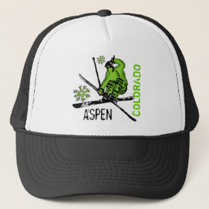 Aspen Colorado groen thema skier pet