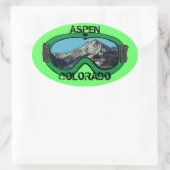 Aspen Colorado groene sneeuwbril stickers (Tas)