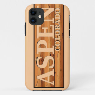 Aspen Colorado houten logbord Case-Mate iPhone Case