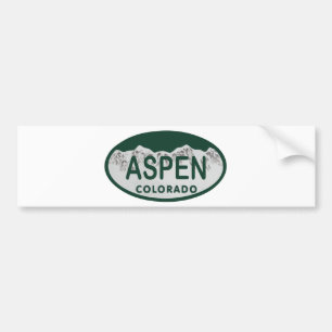 Aspen Colorado kentekenplaat Bumpersticker