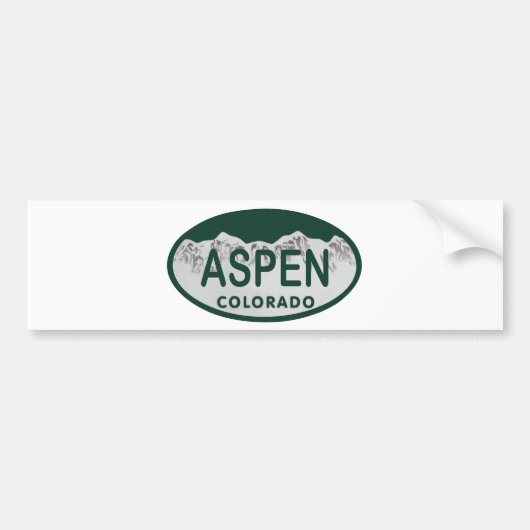 Aspen Colorado kentekenplaat Bumpersticker (Voorkant)