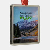 Aspen, Colorado Kerstmis Metalen Ornament (Rechts)