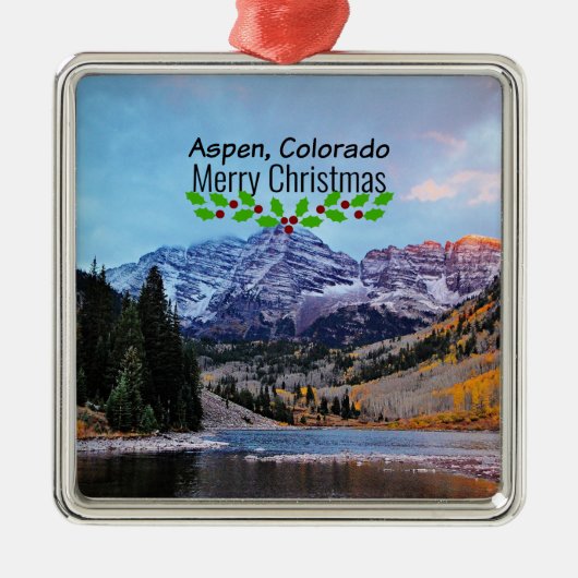 Aspen, Colorado Kerstmis Metalen Ornament (Voorkant)