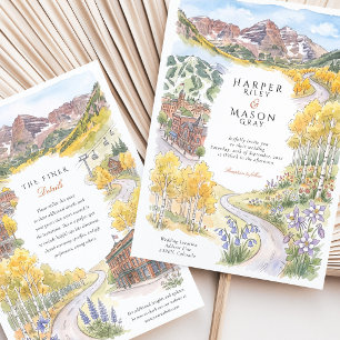 Aspen Colorado Maroon Bells Herfst Aspen Bruiloft Kaart