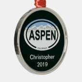 Aspen Colorado Mountain Label Ornament (Rechts)