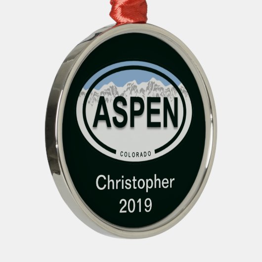 Aspen Colorado Mountain Label Ornament (Rechts)