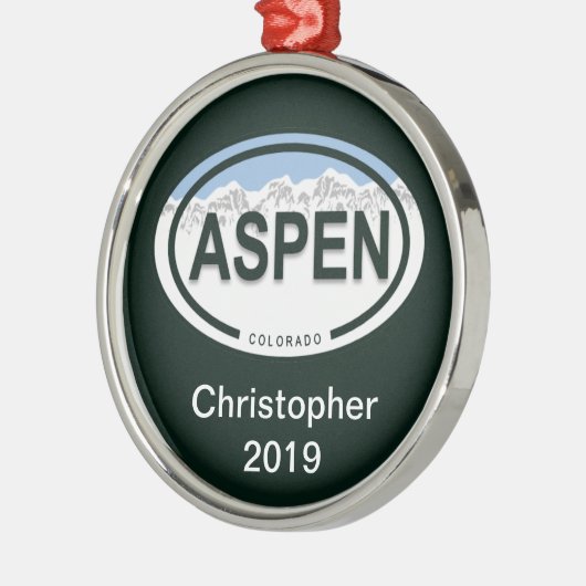 Aspen Colorado Mountain Label Ornament (Links)