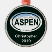 Aspen Colorado Mountain Label Ornament (Voorkant)
