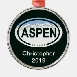 Aspen Colorado Mountain Label Ornament