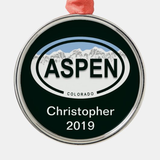 Aspen Colorado Mountain Label Ornament (Voorkant)