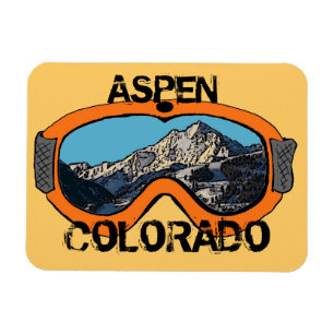 Aspen Colorado oranje sneeuwbril magnet Magneet