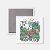 Aspen Colorado Reizen Magneet (Voorkant / Achterkant)